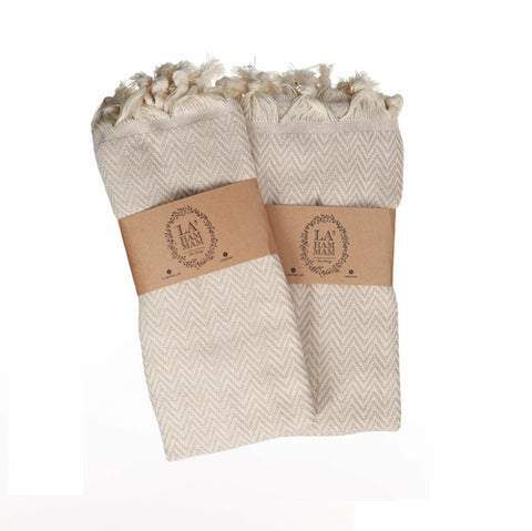 Zigzag Turkish Cotton Kitchen / Hand Towel 2 pack 40x18 in