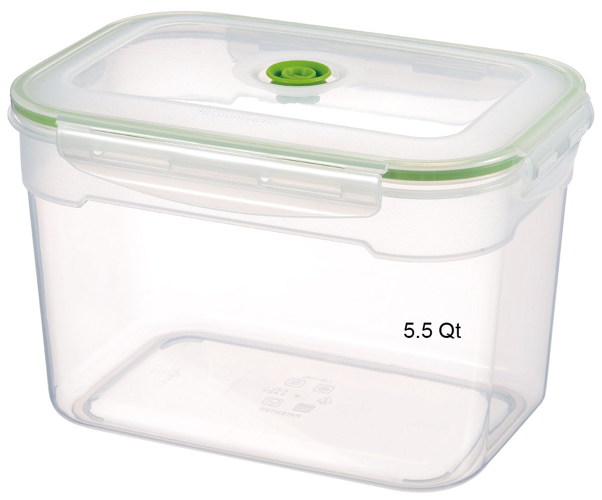 Décor Tall Rectangular Food Storage Container | Reusable Plastic Airtight  Food Container | Fresh Seal Clips | Microwave, Freezer & Dishwasher Safe 