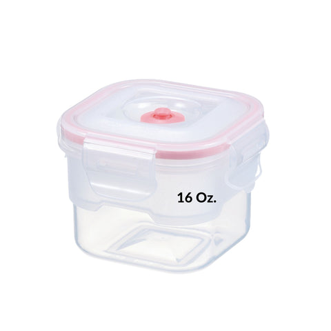Square Vacuum Seal Container | 16 oz / 450 ml (Coral)