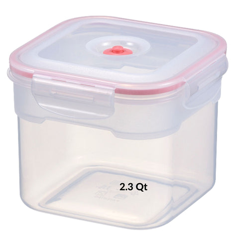 Square Vacuum Seal Container | 2.2 Liter / 2.3 Qt (Coral)
