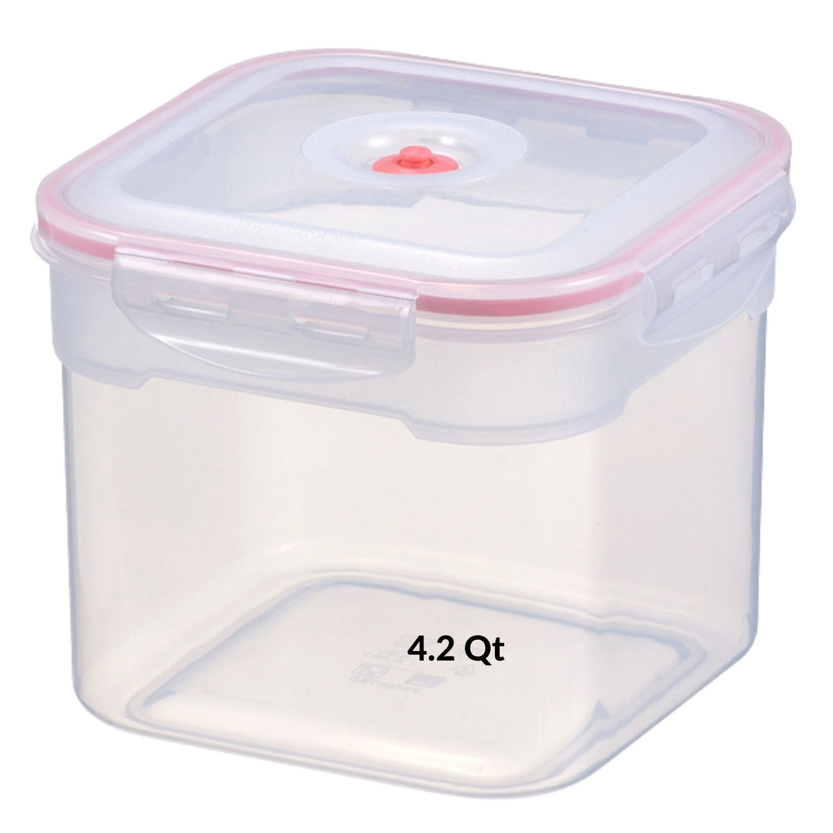 Square Vacuum Seal Container | 4.0 Liter / 4.2 Qt (Coral)