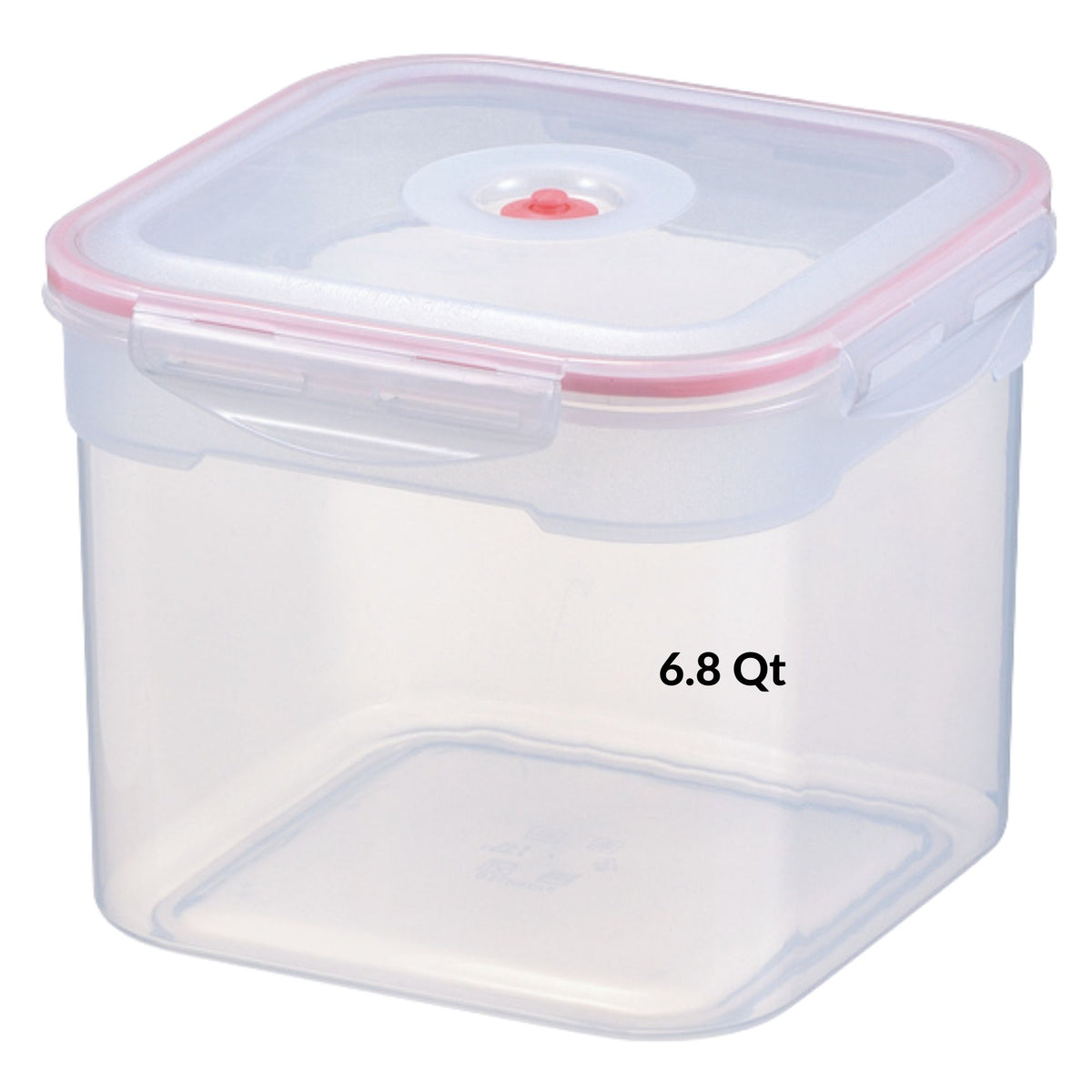 Square Vacuum Seal Container | 6.4 Liter / 1.7 Gal (Coral)