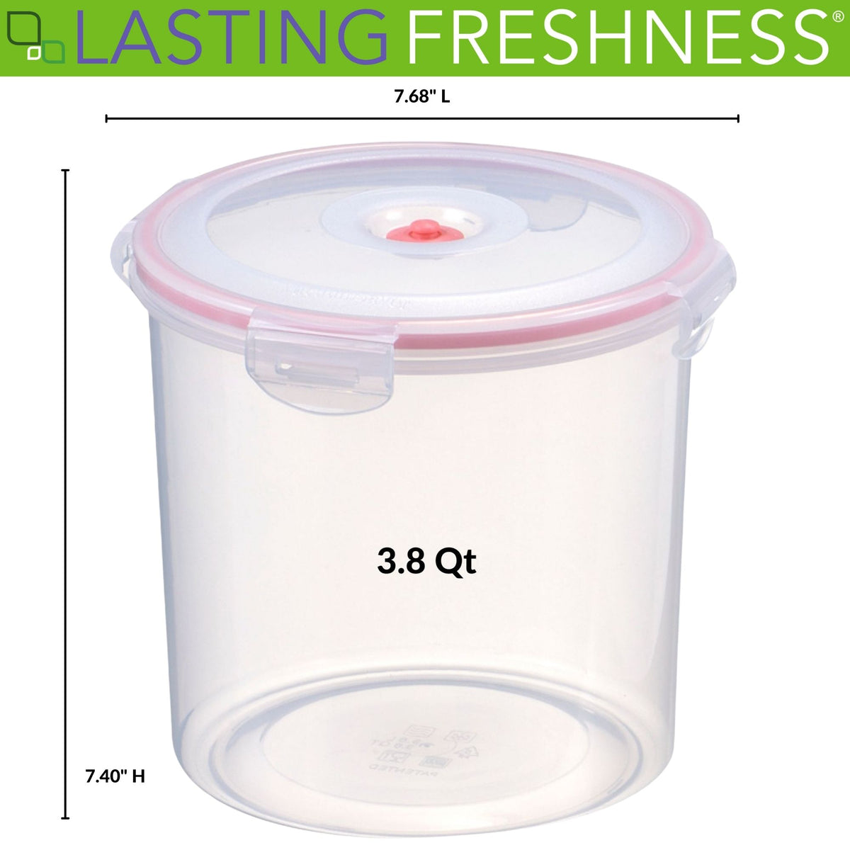 Canister Vacuum Seal Container | 3.6 Liter / 3.8 Qt (Coral)