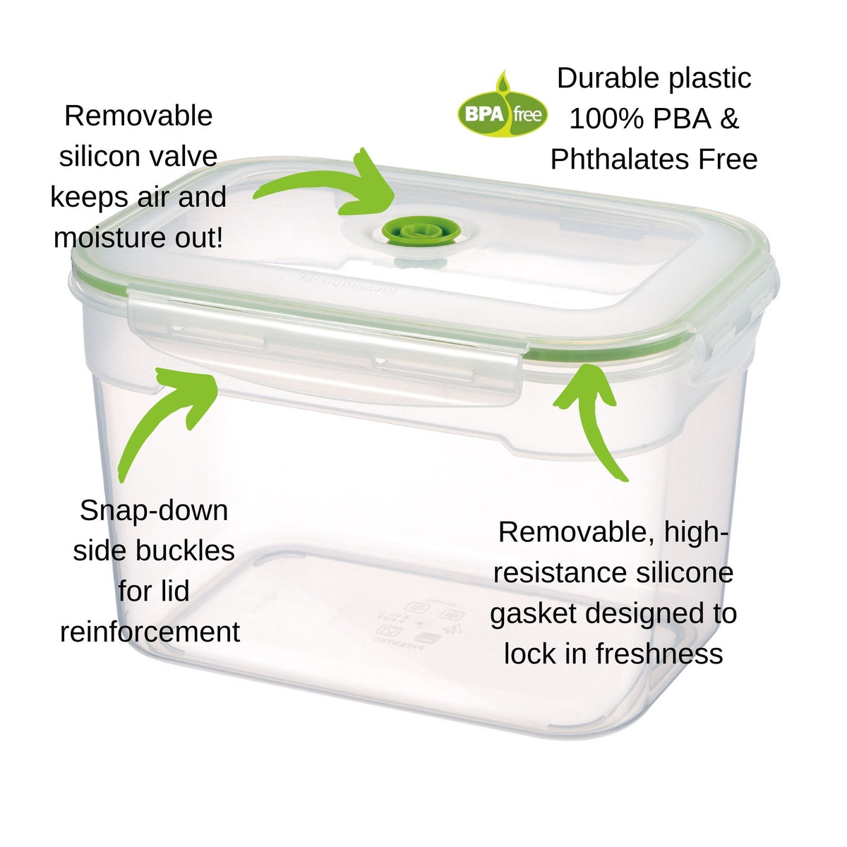Rectangle Plastic Vacuum Seal Container Set | Lasting Freshness