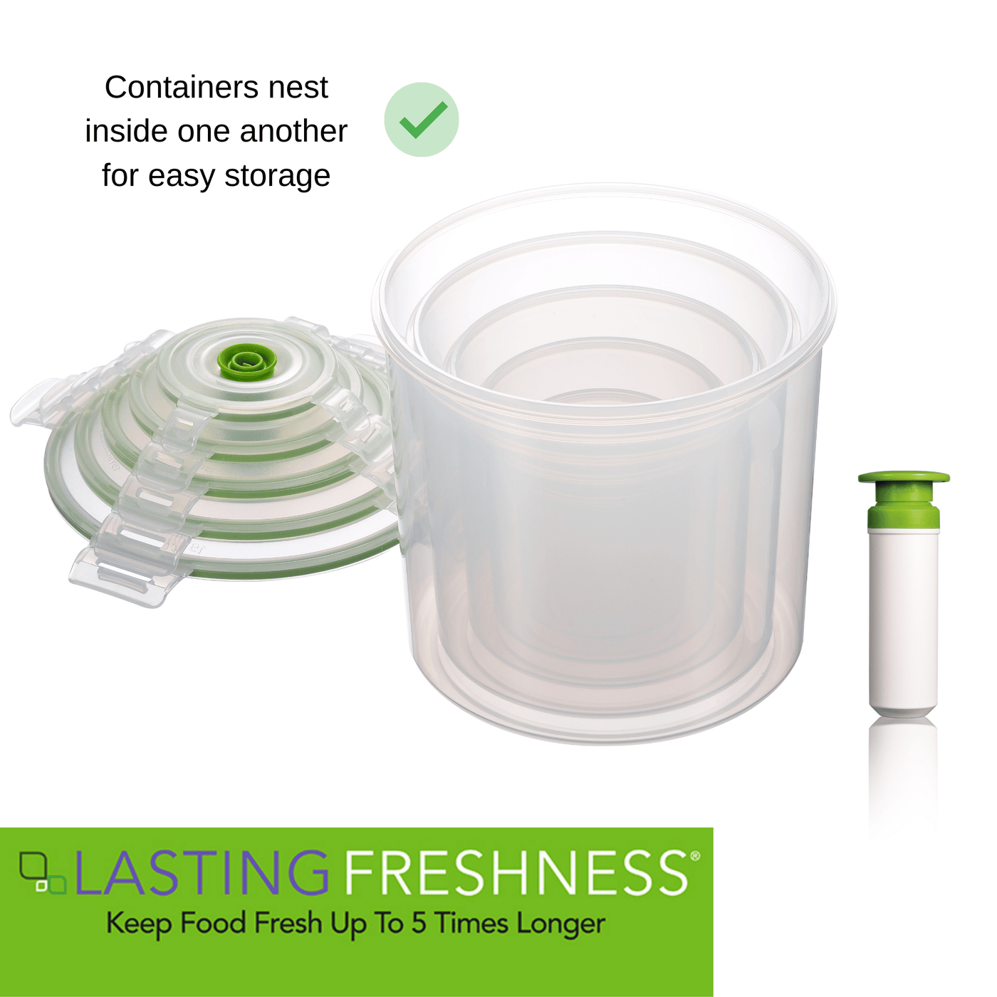 Canister Plastic Vacuum Seal Container Set, Lasting Freshness