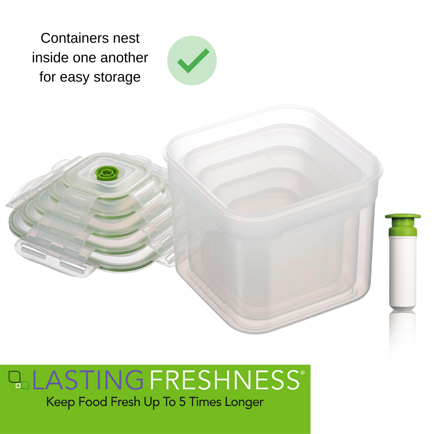 Canister Plastic Vacuum Seal Container Set, Lasting Freshness