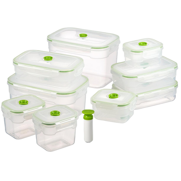 Lasting Freshness 11pc Round Vacuum Seal Food Storage Container Set