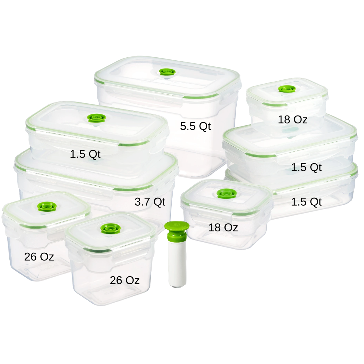 FoodSaver Vacuum Container Storage Box Size 1.8 Liters Clear Green