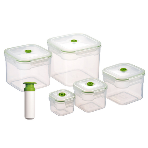 Square Plastic Vacuum Seal Container Set