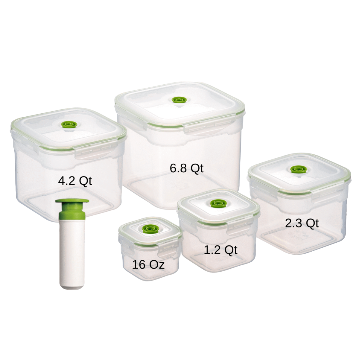 4P Food Storage vacuum sealed container + vacuum air pump set