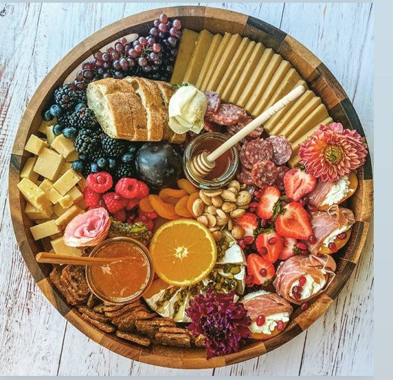 Round Wood Charcuterie/Serving Tray - 15"